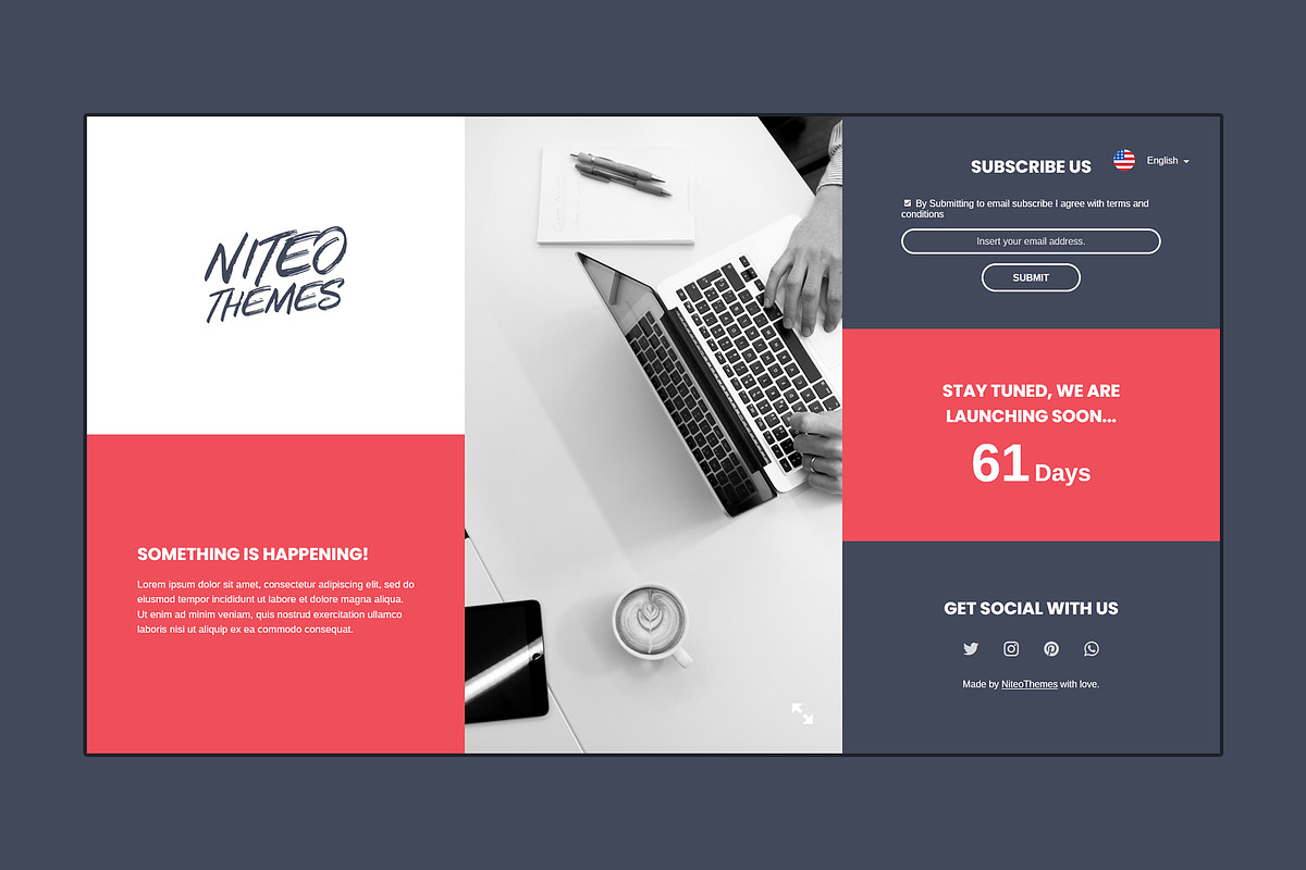 CMP Mosaic - Coming soon,Maintenance, a WordPress Template by NiteoThemes (Photo 4 of 4)