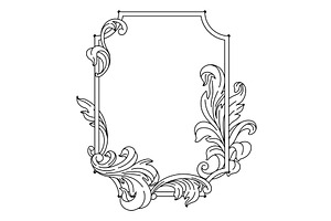 Decorative Floral Frame In Baroque