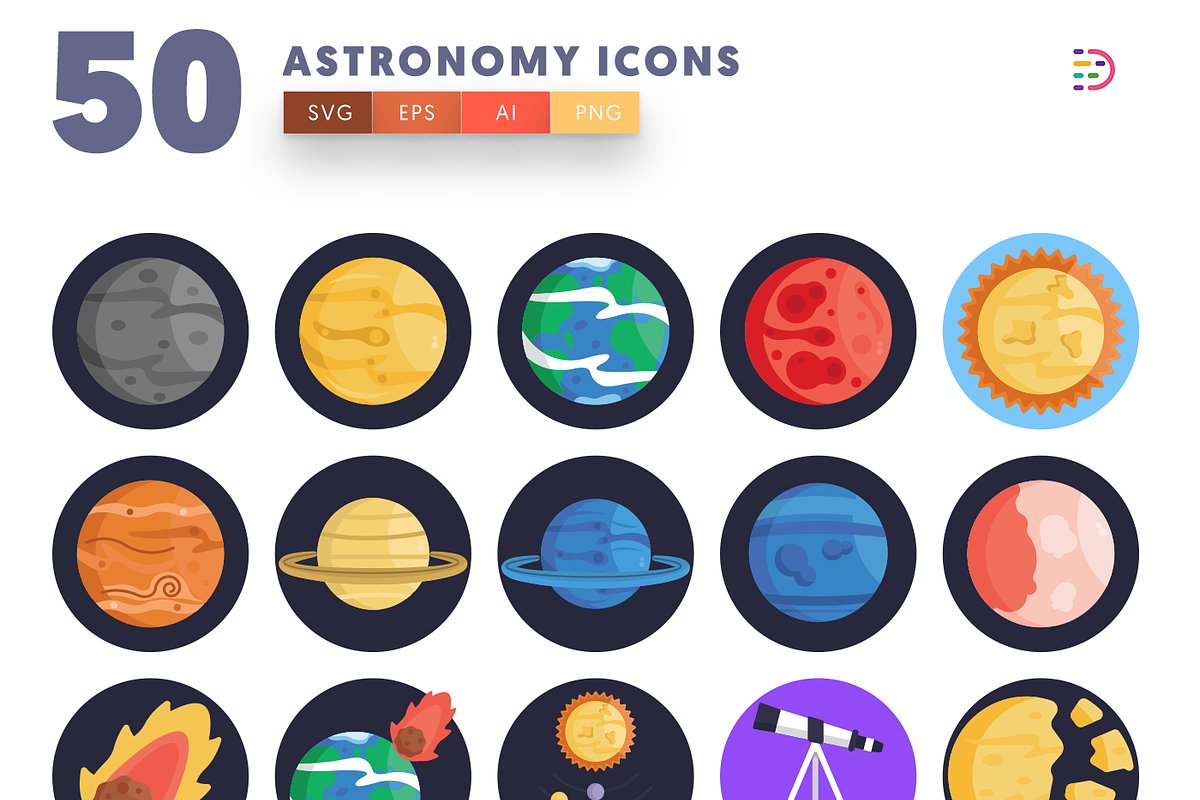 50 Astronomy Icons, an Icon by Dighital (Photo 3 of 10)