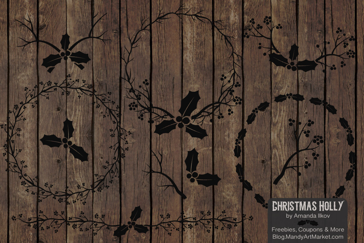 Black Holly Vectors & Holly Clipart, an Illustration by Amanda Ilkov (Photo 2 of 5)