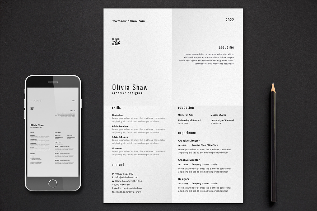 Olivia Resume Template, a Resume Template by Nina Shaw (Photo 1 of 10)