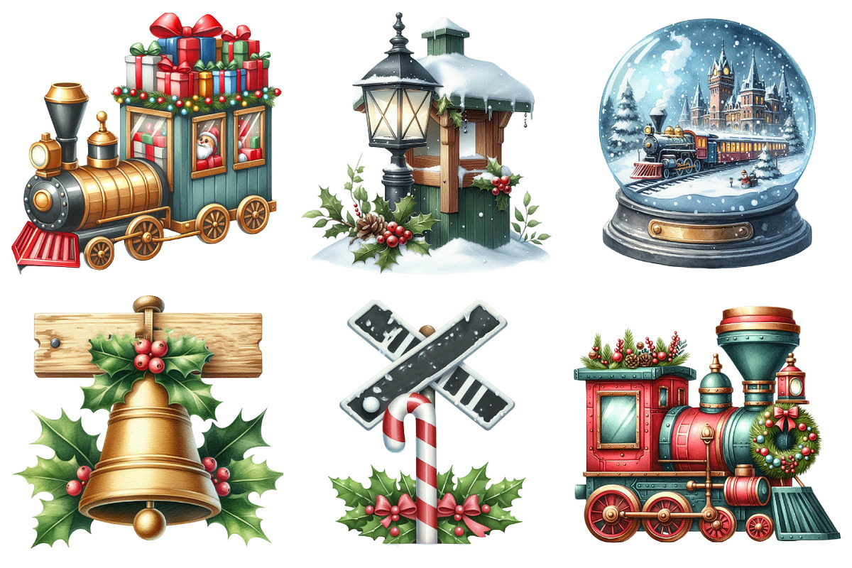 Christmas Train Station Clipart, an Illustration by Daily.Designs (Photo 4 of 5)