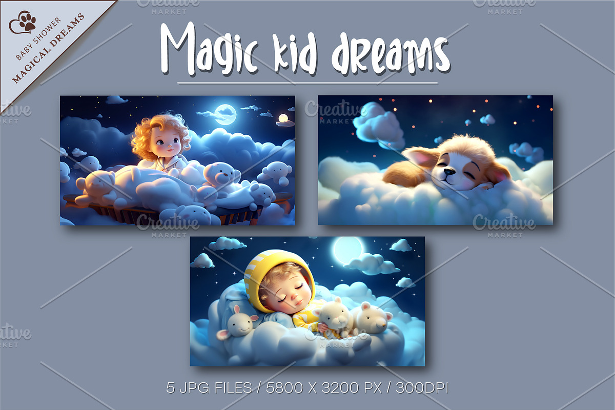 Magic kid dreams. Nursery Wallpaper., a Decorative Illustration by KENO Mascots (Photo 2 of 8)