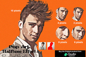 Pop Art Halftone Effect Ps Action, an Action Add-On by Studio Retouch