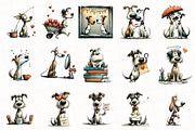 Quirky Valentine Dog Clipart, an Illustration by OK Design (Thumbnail 3 of 6)