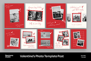 Red White Valentine Instagram Post, a Social Media Template by Neermana