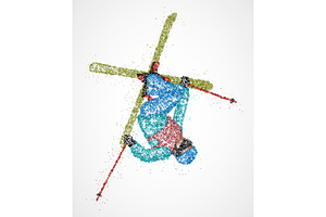 Abstract skier freestyle, a Sport Illustration by 3D Tai