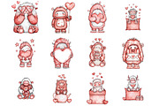 Watercolor Valentine Cute Yeti, a Graphic by CitraGraphics (Thumbnail 3 of 4)
