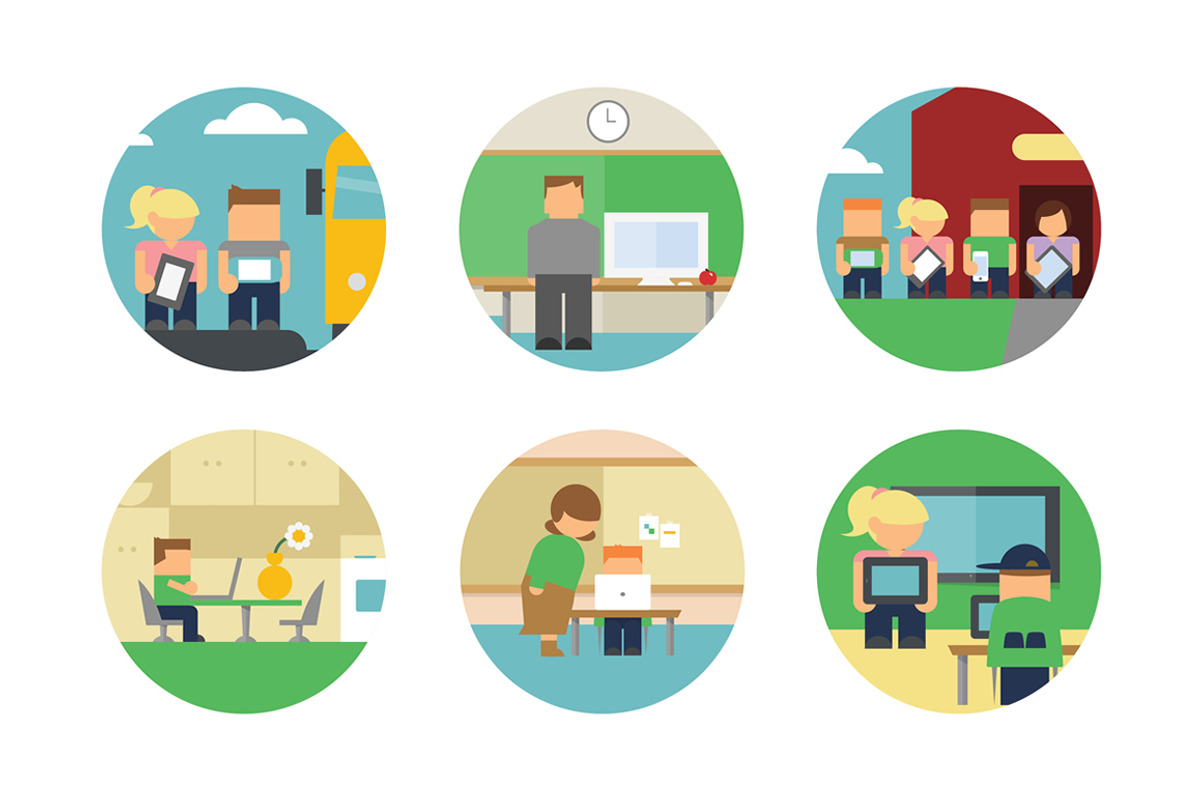 Modern Technology in the Classroom, an Education Illustration by SJagiello