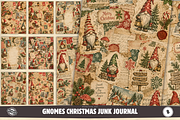 Gnomes Christmas Junk Journal Pages, a Background Graphic by Markicha Art (Thumbnail 1 of 5)