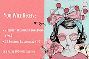 Pastel Daydream: charming clipart, a Person Illustration by NiiiNArt (Thumbnail 6 of 8)