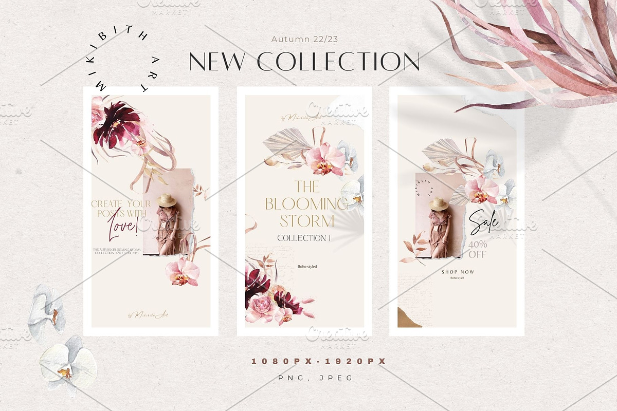 BOHO STYLED TEMPLATES CANVA, a Presentation Template by Alisa Mikibith Art (Photo 5 of 9)