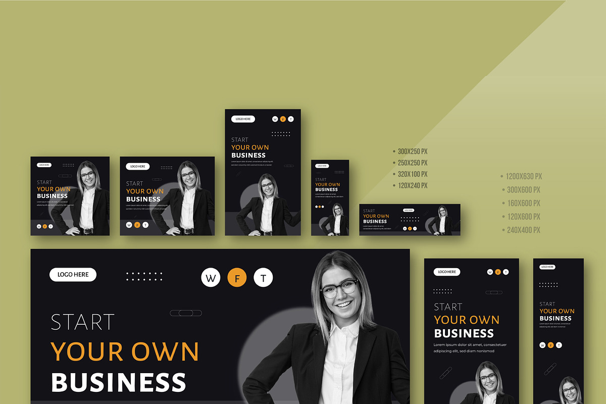 Business Startup Banner Set Template, a Social Media Template by MightyDesign (Photo 2 of 6)