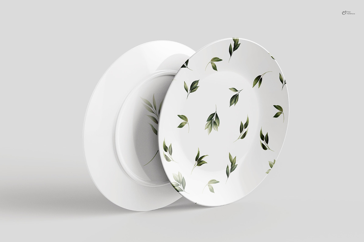 Green leaves - greenery clipart, an Illustration by ollalya (Photo 11 of 12)