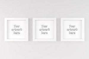 Triptych mock up white background