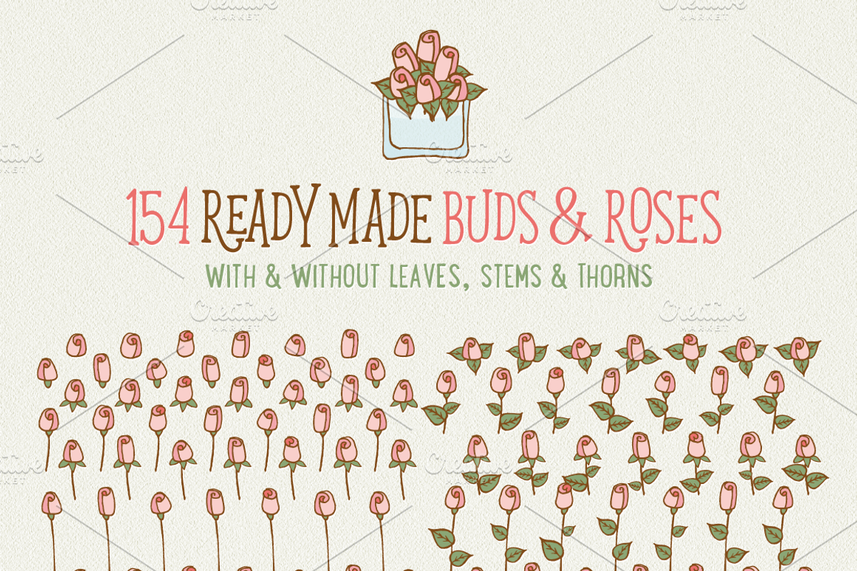 Rosebud accents - PNG only, an Illustration by Original Ink Designs (Photo 2 of 4)