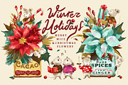 Floral Christmas & Merry Mice, an Animal Illustration by Yeticrab (Thumbnail 1 of 7)