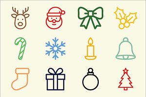 Christmas Vector Collection, an Outline Icon by Vectorium Studio