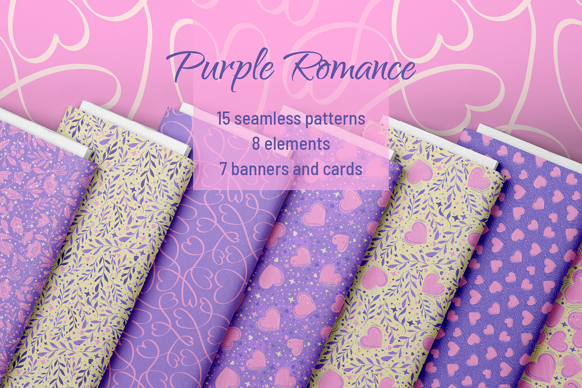 Purple Romance Set, a Pattern Graphic by Zim Varezhkin (Photo 1 of 6)