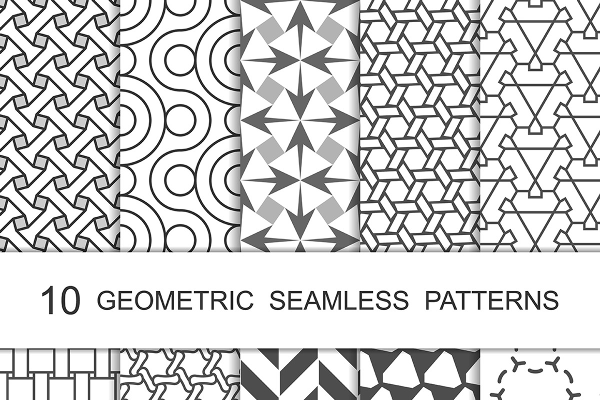 Seamless Geometric Patterns Set 7, a Pattern Graphic by LuckyDesigner