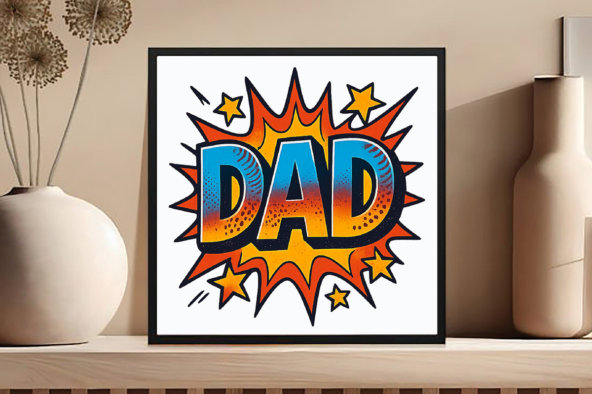 DAD Comic Style Sublimation PNG8, an Illustration by DreamCafeArt (Photo 2 of 7)