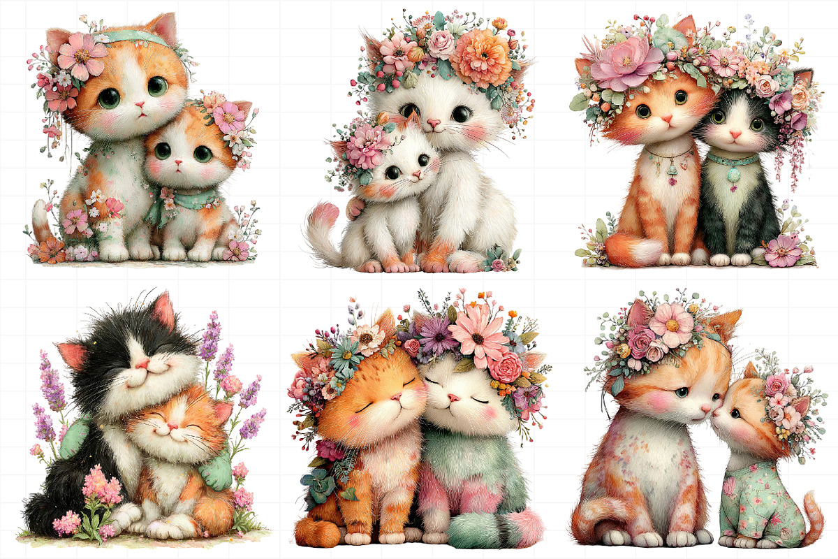 Whimsical Mother’s Day Cat Clipart, an Illustration by Daily.Designs (Photo 7 of 7)