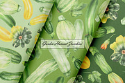 Watercolor Zucchini Seamless Pattern, a Food Illustration by OlDm_Shop (Thumbnail 6 of 10)