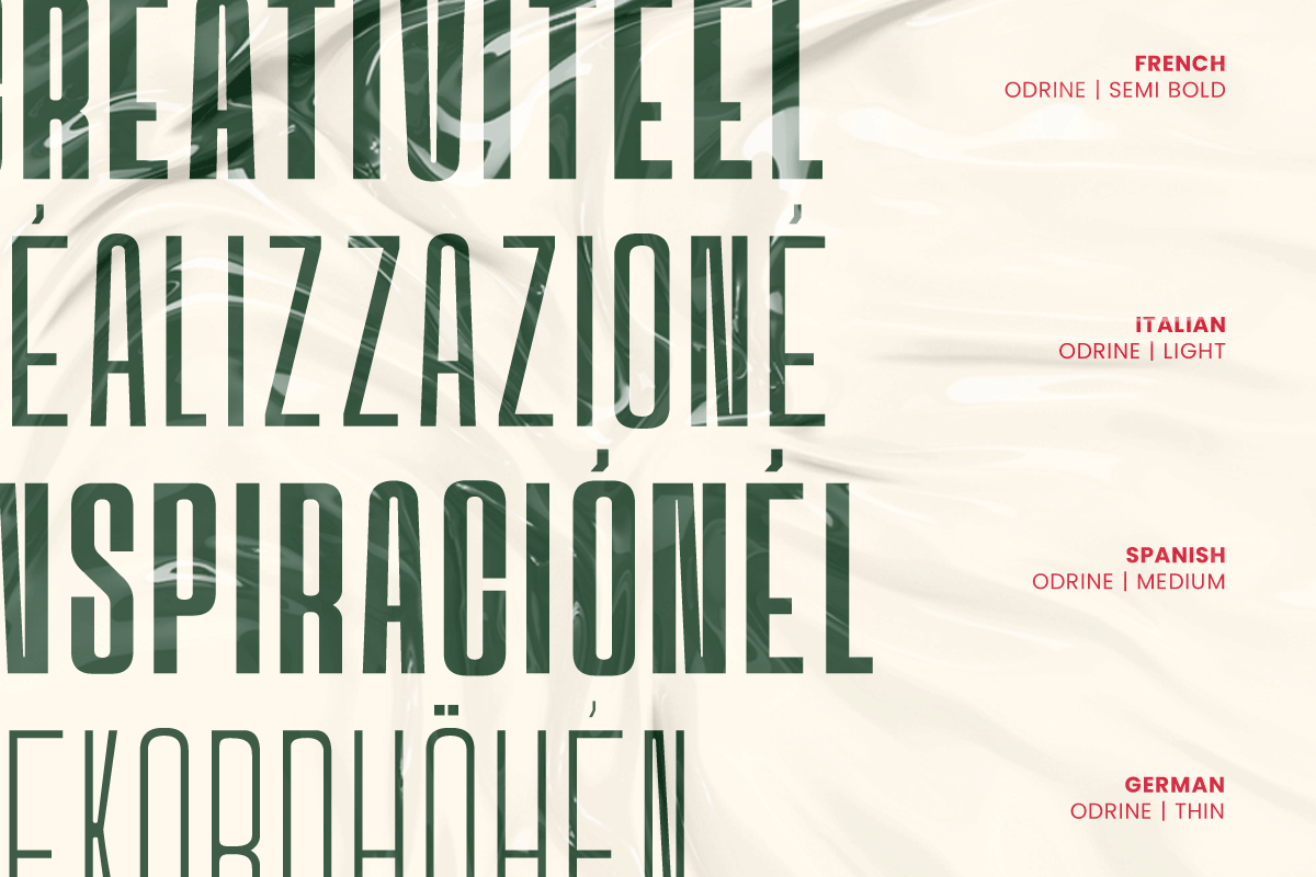 Odrine - A Retro Modern Condensed, a Sans Serif Font by roomspace creative lab (Photo 8 of 12)