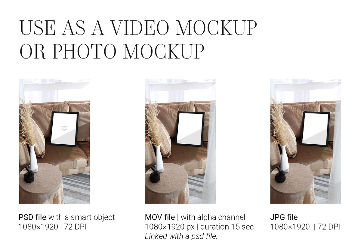Video Photo Frame Mockup 3x4 Reel ao, an Advertising Mockup by PawMockups (Photo 6 of 11)