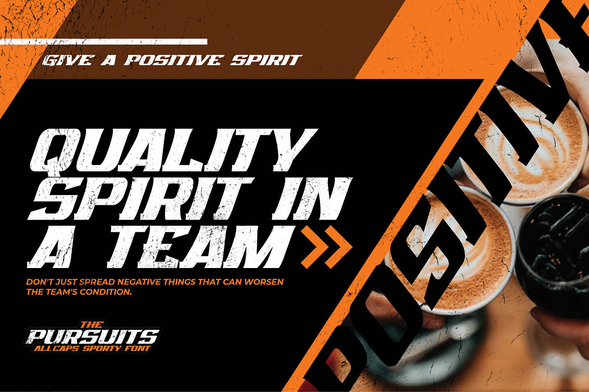 THE PURSUITS - All Caps Sporty Font, a Font by Gassstype (Photo 2 of 9)