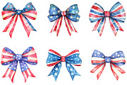 Watercolor Patriotic Bow 4th July, an Illustration by Designking (Thumbnail 3 of 5)