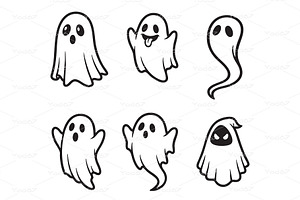 Spooky and playful of cartoon ghosts, an Emoji Icon by yod67
