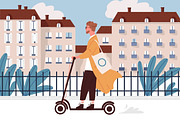 Modern man on electric scooter, a Person Illustration by Good Studio (Thumbnail 1 of 3)