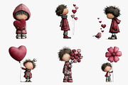 Quirky Valentine Boy Clipart, an Illustration by CreationArt (Thumbnail 4 of 5)