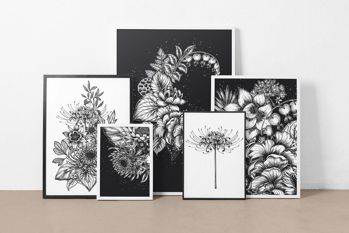 Day and Night. Vector Floral Set, a Pattern Graphic by Molly art (Photo 6 of 14)
