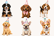 Dog Breeds Birthday Party Clipart, a Seasonal Illustration by Designworld (Thumbnail 4 of 5)
