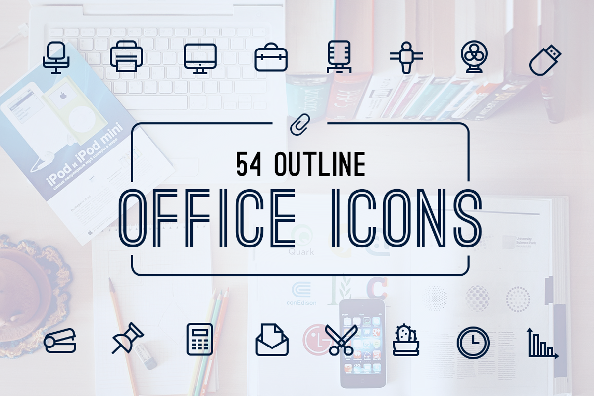 OFFICE ICONS, an Outline Icon by Limitless (Photo 1 of 2)