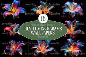 16 Lily Luminograms Wallpapers, a Wallpaper Graphic by Incomelion