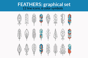 Graphical feathers set