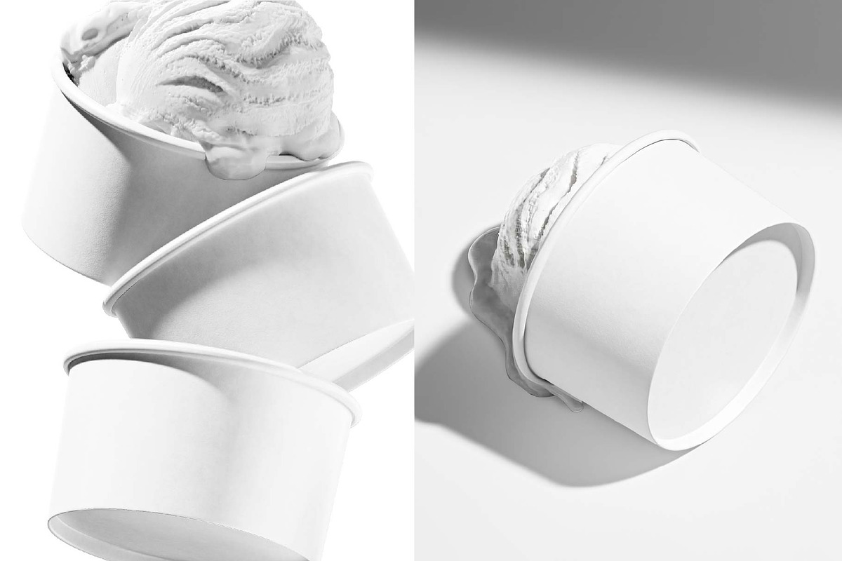 Ice Cream Cups Packaging Mockup, a Cups & Container Mockup by Creo.pt (Photo 4 of 6)