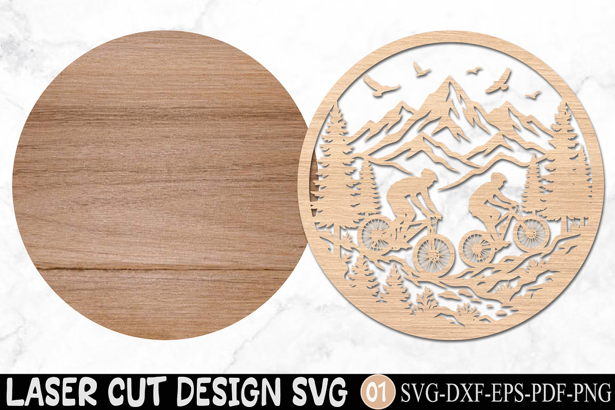 Mountain Biking Laser Cut SVG, an Object Graphic by Rose Art (Photo 2 of 3)
