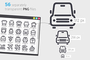 Transport Line Icons Set, an Outline Icon by Voysla's Shop (Thumbnail 3 of 4)