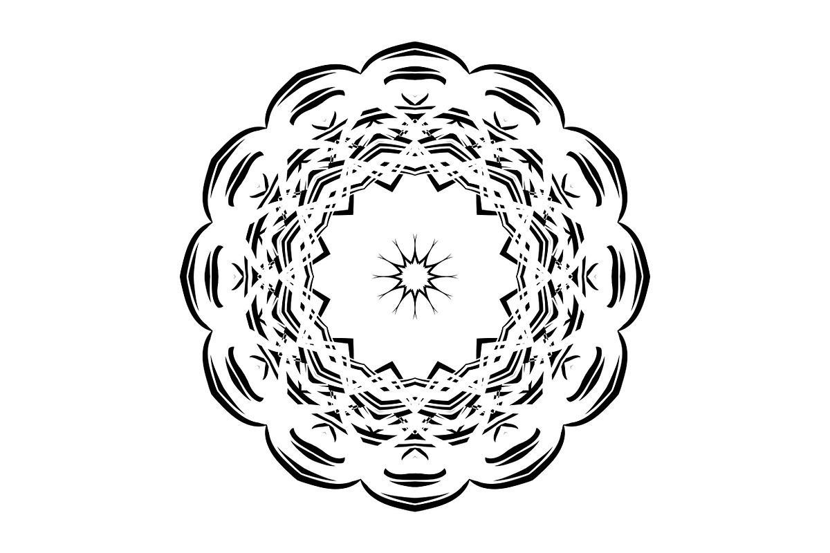 Black and White Mandala Patterns Set, a Decorative Illustration by NJ Himel (Photo 10 of 101)