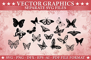 Butterfly Silhouette SVG Vector