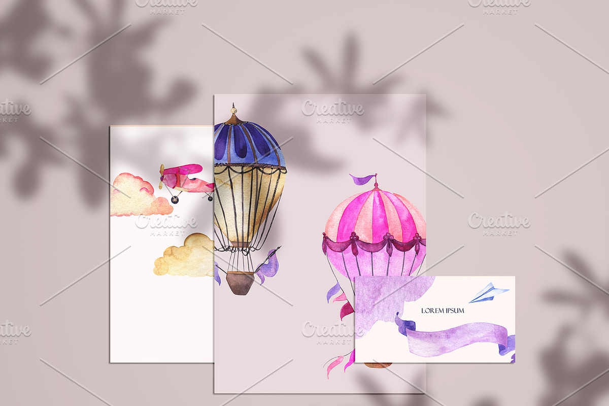Pastel balloon set, an Illustration by Watercolor & sketches (Photo 7 of 7)
