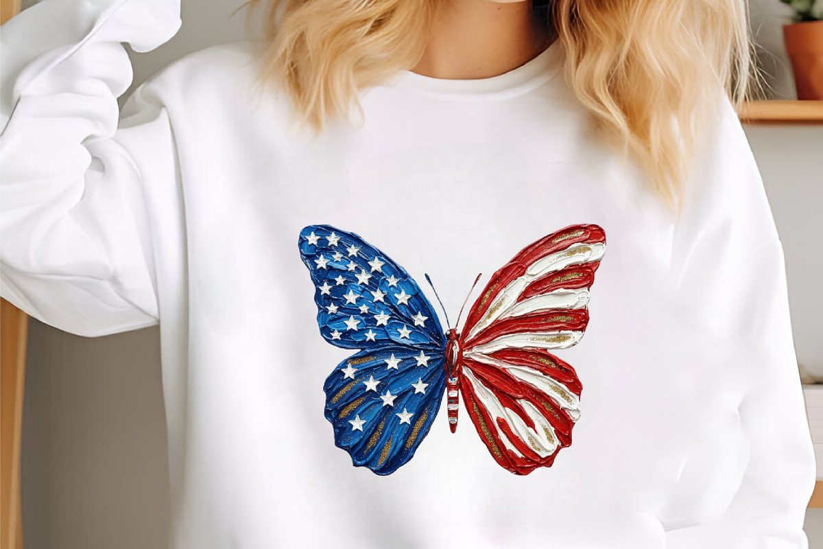 Brushstroke Patriotic Butterfly Png, an Illustration by designcity5 (Photo 3 of 9)