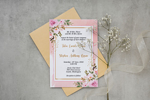Floral Wedding Card