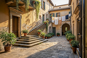 Sunlit courtyard, a Photo by rarrarorro