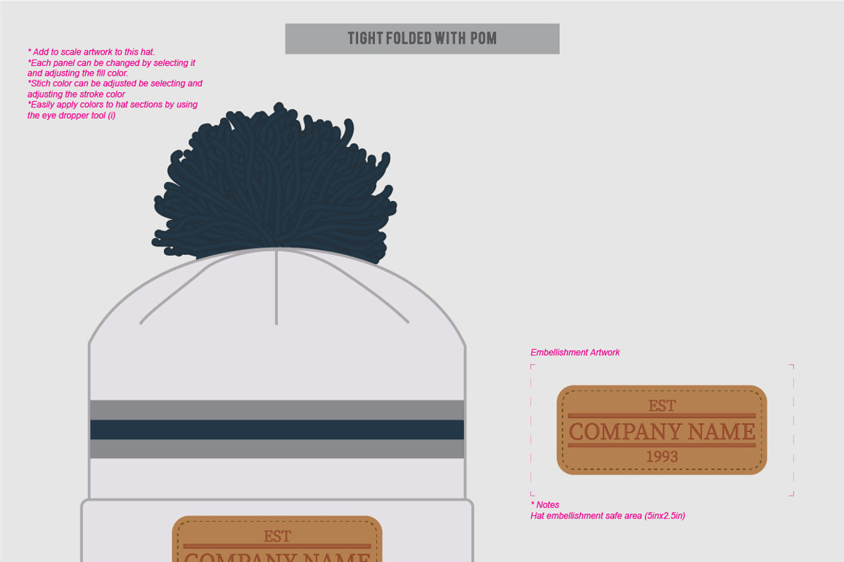 Hat Template - Beanies, a Hat Mockup by Template Haven (Photo 9 of 12)