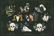 Wild Grass Mystic pattern&clipart, a Background Graphic by Cozy pattern shop (Thumbnail 5 of 12)